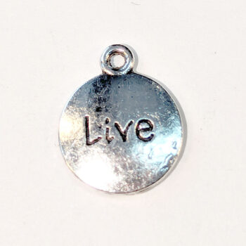 LIVE Round Inspirational Word Charm Antique Silver