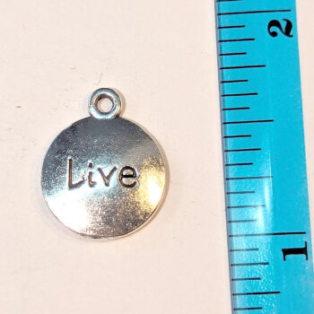 LIVE Round Inspirational Word Charm Antique Silver - Image 2