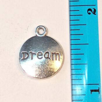 DREAM Round Inspirational Word Charm Antique Silver - Image 2