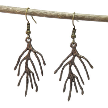 Antique Bronze Wild Branches Branch Earrings