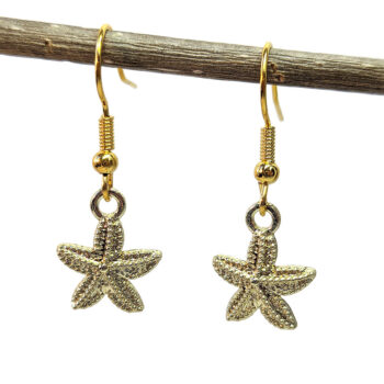 Gold Small Starfish Vintage Style Earrings