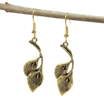 Antique Gold Calla Lily Flower Earrings