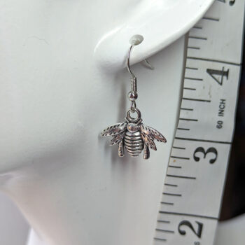 Antique Silver Bee Earrings - Image 2