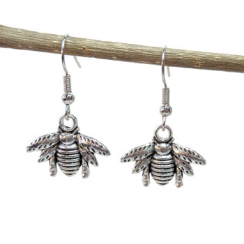 Antique Silver Bee Earrings