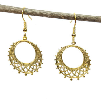 Gold Filigree Hoop Earrings