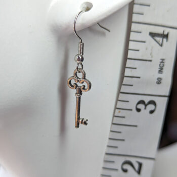 Antique Silver Small Master Key Earrings - Image 3