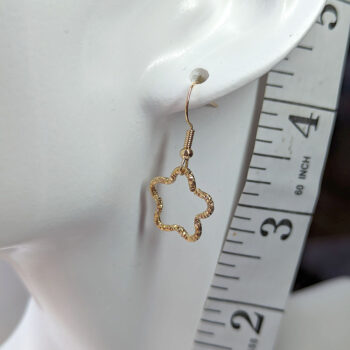 KC Gold Textured Geometric Star Earrings - Image 2