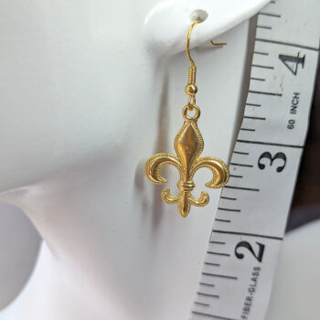 Gold Fleur-de-lis Earrings - Image 2