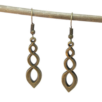 Antique Bronze Modern Triple Oval Drop Geometrical Earrings