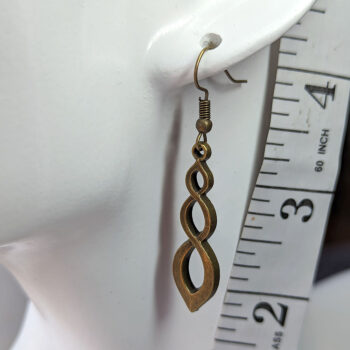 Antique Bronze Modern Triple Oval Drop Geometrical Earrings - Image 2