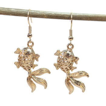 KC Gold Goldfish Fish Vintage Style Earrings