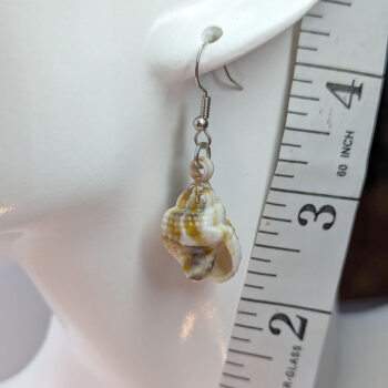 Acrylic Cream Brown Marble Tulip Shell Earrings - Image 2