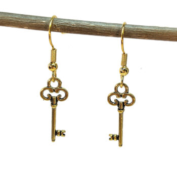 Antique Gold Small Master Key Earrings