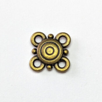 Small 4 Way Circles Connector Antique Bronze