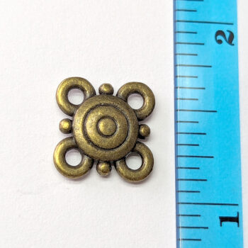 Small 4 Way Circles Connector Antique Bronze - Image 2