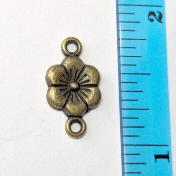 Antique Bronze Small Flower Connector - Image 2