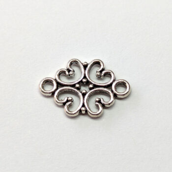 Small Decorative Hearts Connector Antique Silver - Image 3