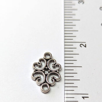 Small Decorative Hearts Connector Antique Silver - Image 4