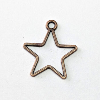 Large Hollow Star Geometric Charm Antique Copper