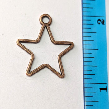 Large Hollow Star Geometric Charm Antique Copper - Image 2