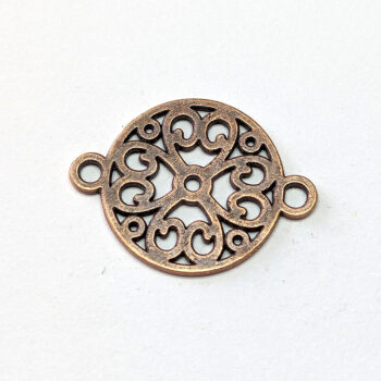 Decorative Hollow Round Connector Charm Antique Copper