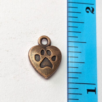 I Love My Dog Small Heart Charm Antique Copper - Image 2