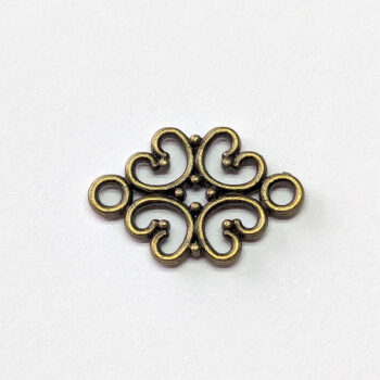 Small Decorative Hearts Connector Antique Bronze