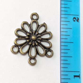 Hollow Flower Chandler Connector Antique Bronze - Image 2