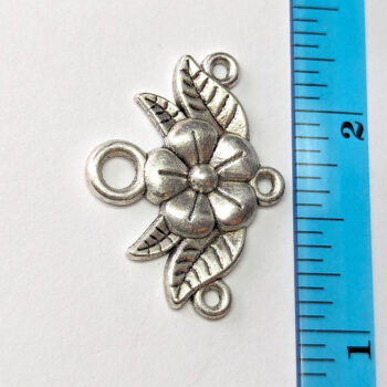 Flower With Leaves Chandelier Connector Antique Silver - Image 2