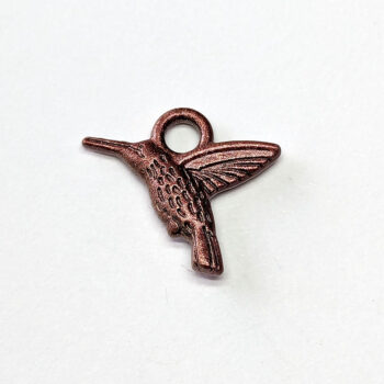 Hummingbird Charm Two-Sided Antique Copper