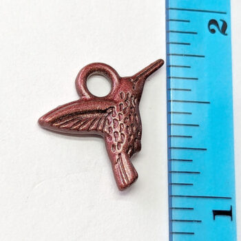 Hummingbird Charm Two-Sided Antique Copper - Image 2