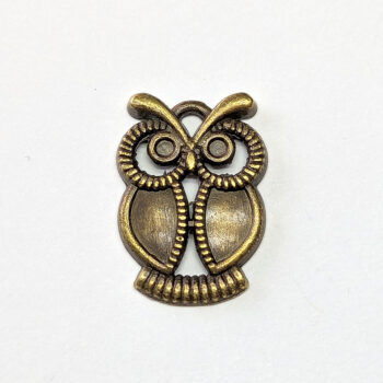 Antique Bronze Cute Hollow Owl Charm