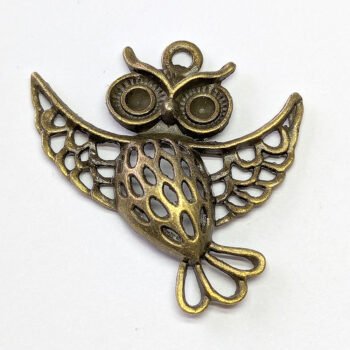 Large Flying Hollow Owl Antique Bronze