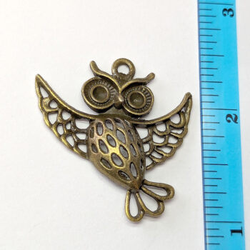 Large Flying Hollow Owl Antique Bronze - Image 2