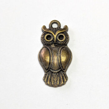 Antique Bronze Narrow Owl Charm