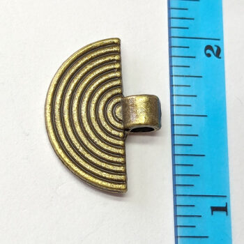 Modern Geometric Half Circle Pendant Antique Bronze - Image 2