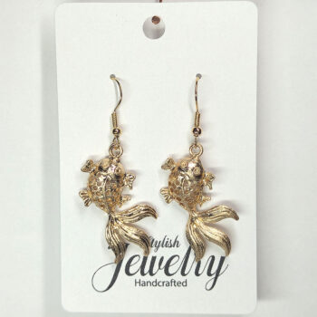 KC Gold Goldfish Fish Vintage Style Earrings - Image 4