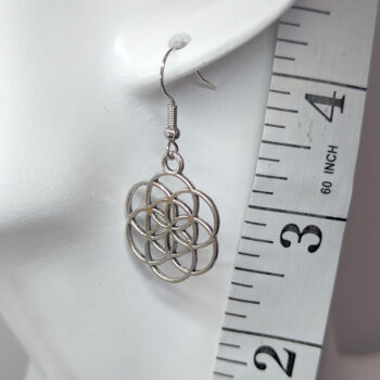 Large Celtic Knot Charm Round Antique Silver Earrings - Image 2