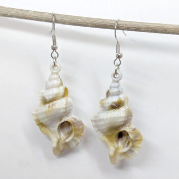 Acrylic Marble Cream Brown Marble Tulip Shell Earrings