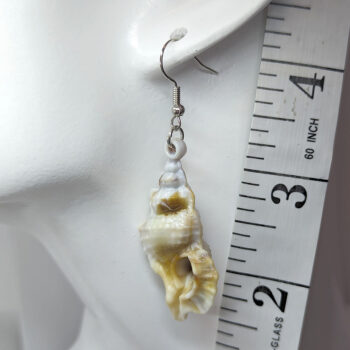 Acrylic Marble Cream Brown Marble Tulip Shell Earrings - Image 2