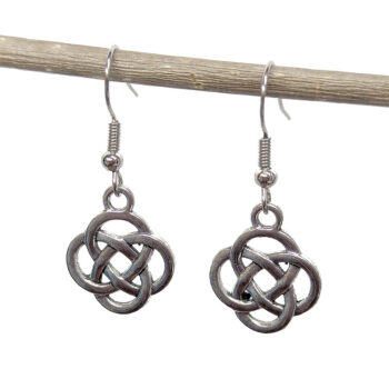 Celtic Knot Round Antique Silver Earrings