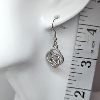 Celtic Knot Round Antique Silver Earrings - Image 2