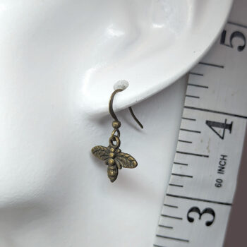 Antique Bronze Dainty Bee Earrings - Image 2