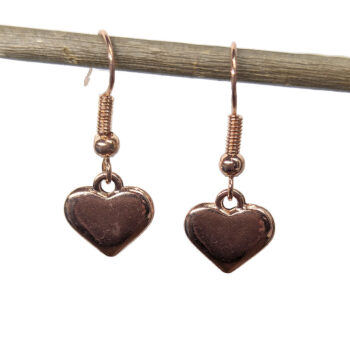 Rose Gold Dainty Small Heart Earrings