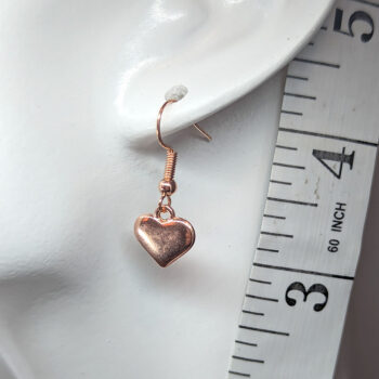 Rose Gold Dainty Small Heart Earrings - Image 2