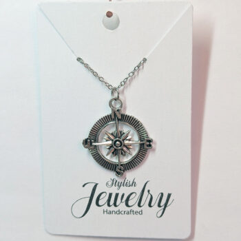 Nautical Compass Antique Silver Necklace - Image 5