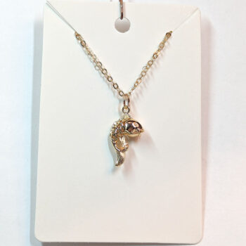 KC Gold Hollow Jumping Fish Goldfish Necklace - Image 4