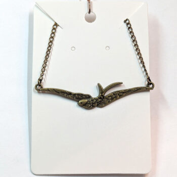 Antique Bronze Large Soaring Swallow Bird Necklace - Image 5