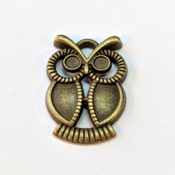 Antique Bronze Cute Hollow Owl Charm - Image 4