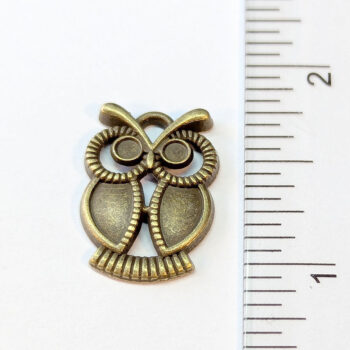 Antique Bronze Cute Hollow Owl Charm - Image 5